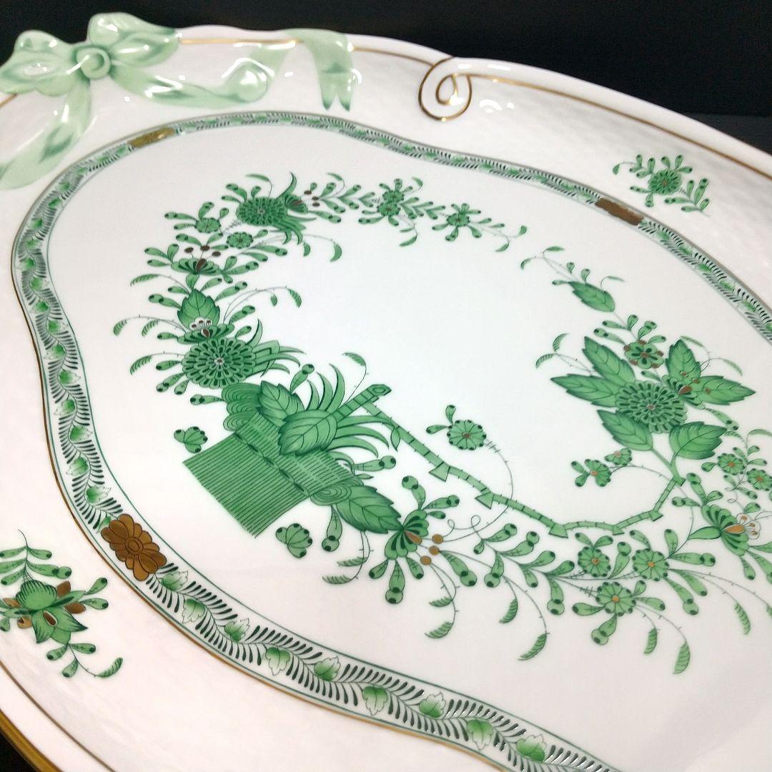 ヘレンド インドの華 大型40cm オーバル ディッシュ パーティ トレイ