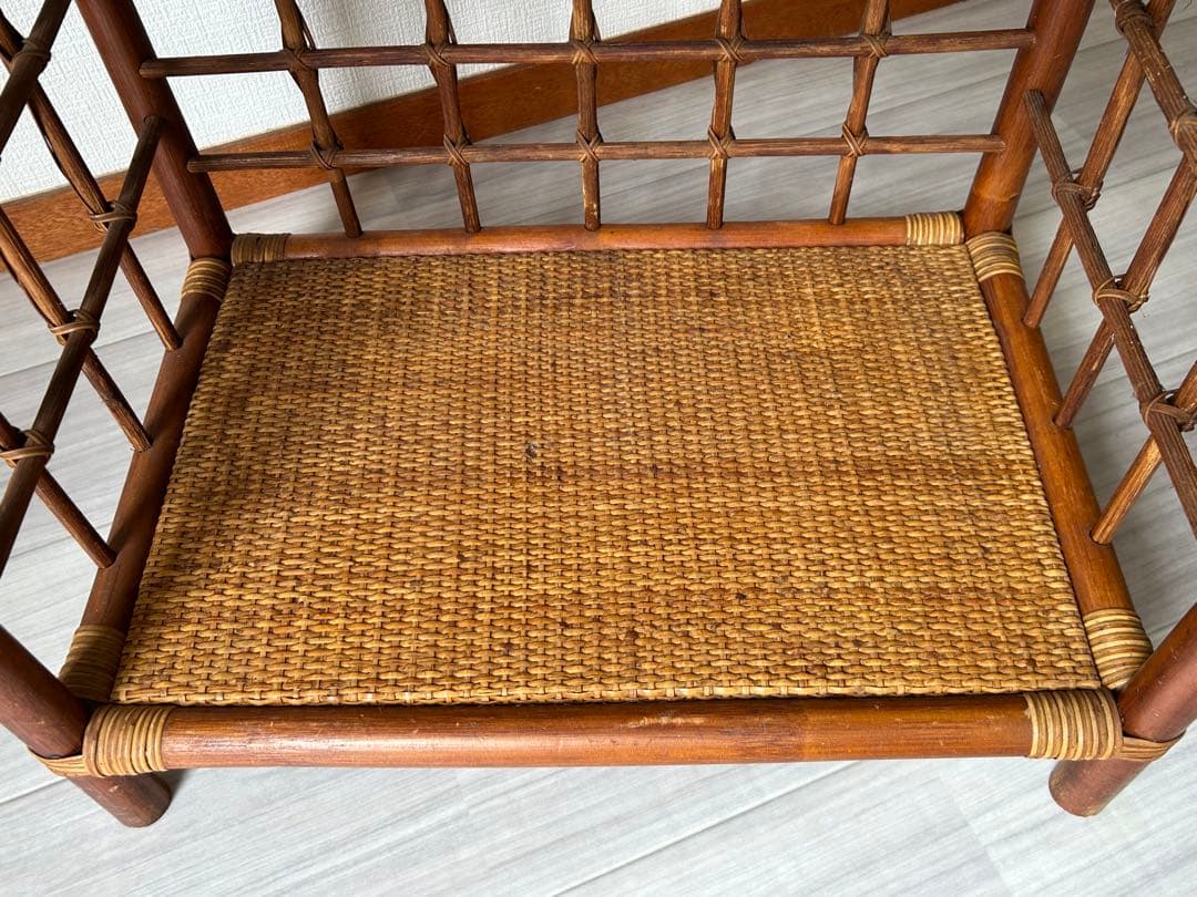 レトロ アーチ型　3段ラタンラック オープンシェルフ 本棚　飾り棚 ディスプレイ