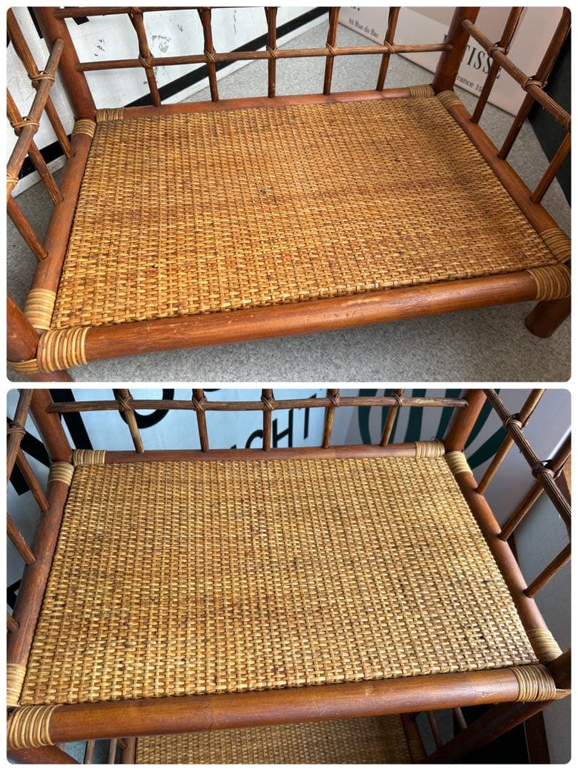 レトロ アーチ型　3段ラタンラック オープンシェルフ 本棚　飾り棚 ディスプレイ