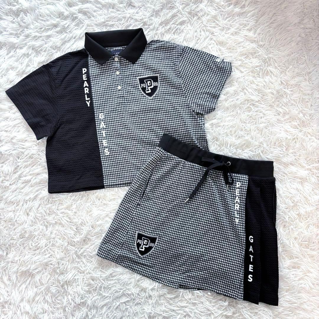 24年モデル パーリーゲイツ セットアップ グレンチェック ポロシャツ スカート