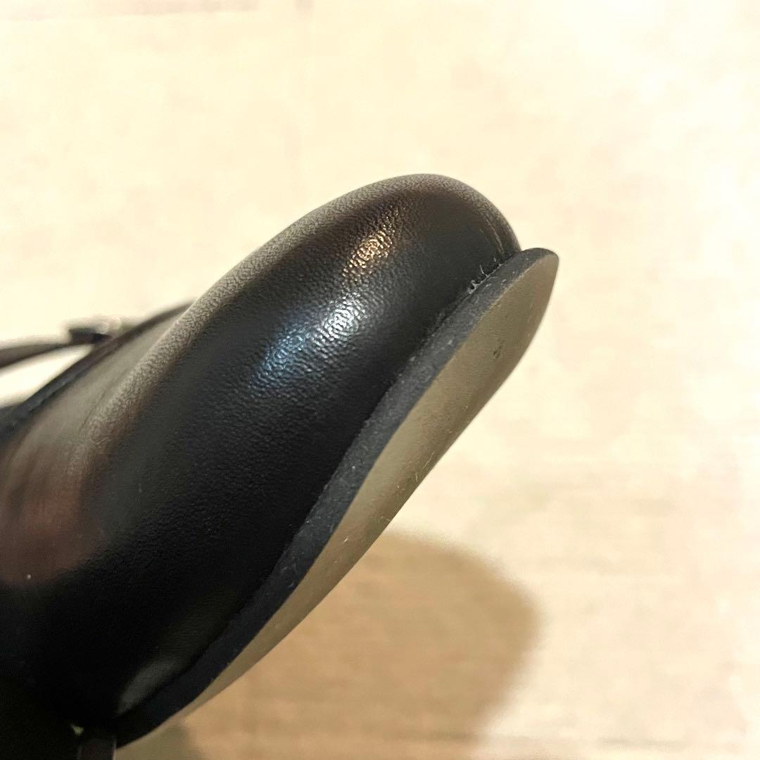 マーガレットハウエル ストラップ フラットシューズ メリージェーン 黒 23.5