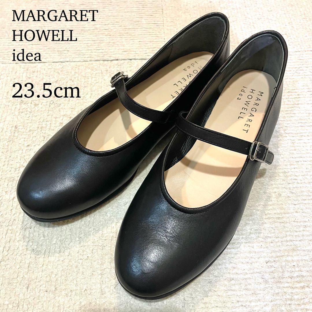 マーガレットハウエル ストラップ フラットシューズ メリージェーン 黒 23.5