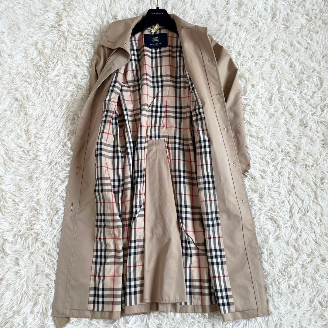 美品　バーバリーロンドン　シングル　トレンチコート　ノバチェック　ハニーベージュ