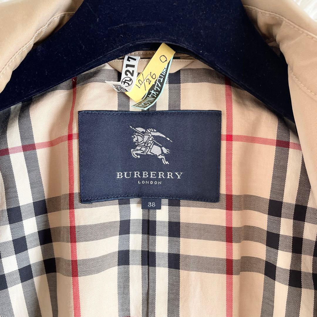 美品　バーバリーロンドン　シングル　トレンチコート　ノバチェック　ハニーベージュ