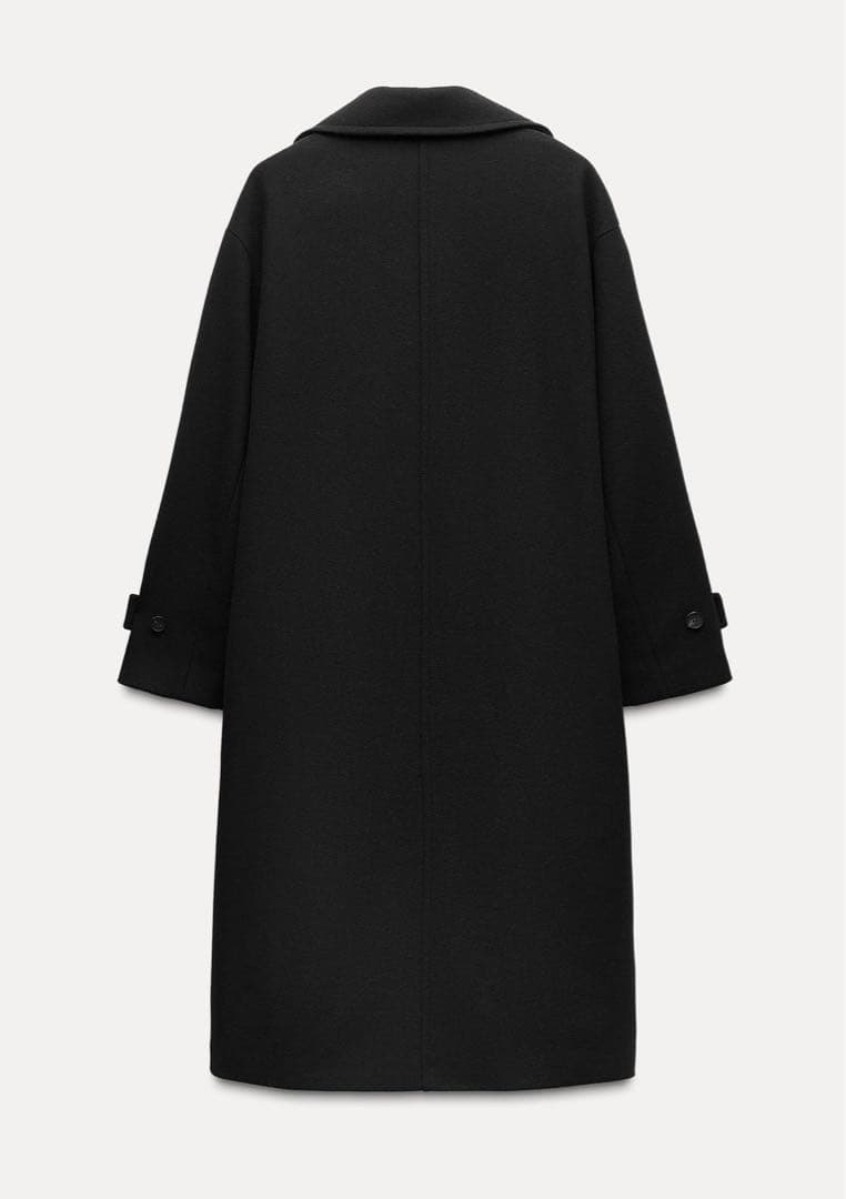 ZARA ソフトなオーバーサイズコート　黒 チェスターコート