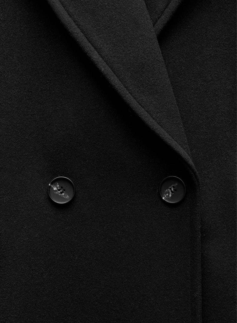 ZARA ソフトなオーバーサイズコート　黒 チェスターコート