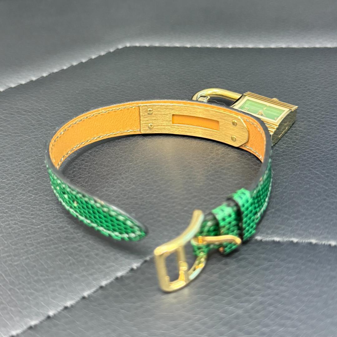 超美品 HERMES ケリーウォッチ クォーツリストウォッチ リザード