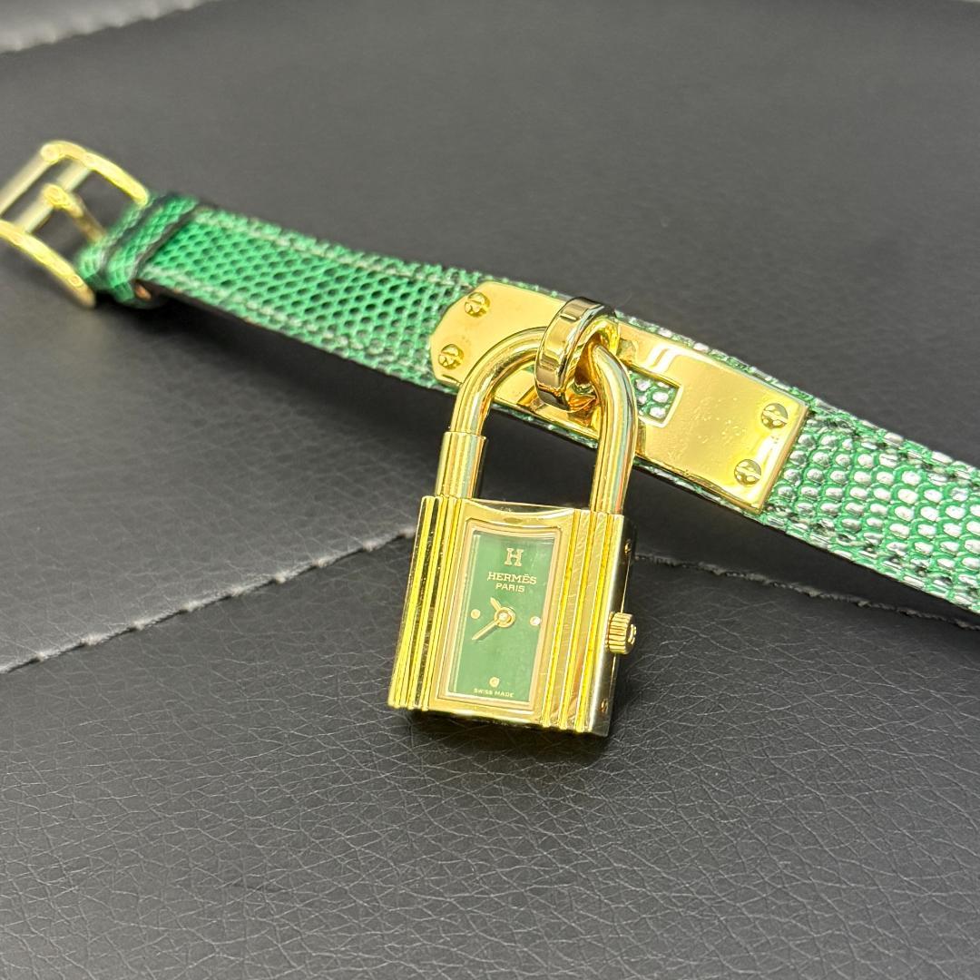 超美品 HERMES ケリーウォッチ クォーツリストウォッチ リザード