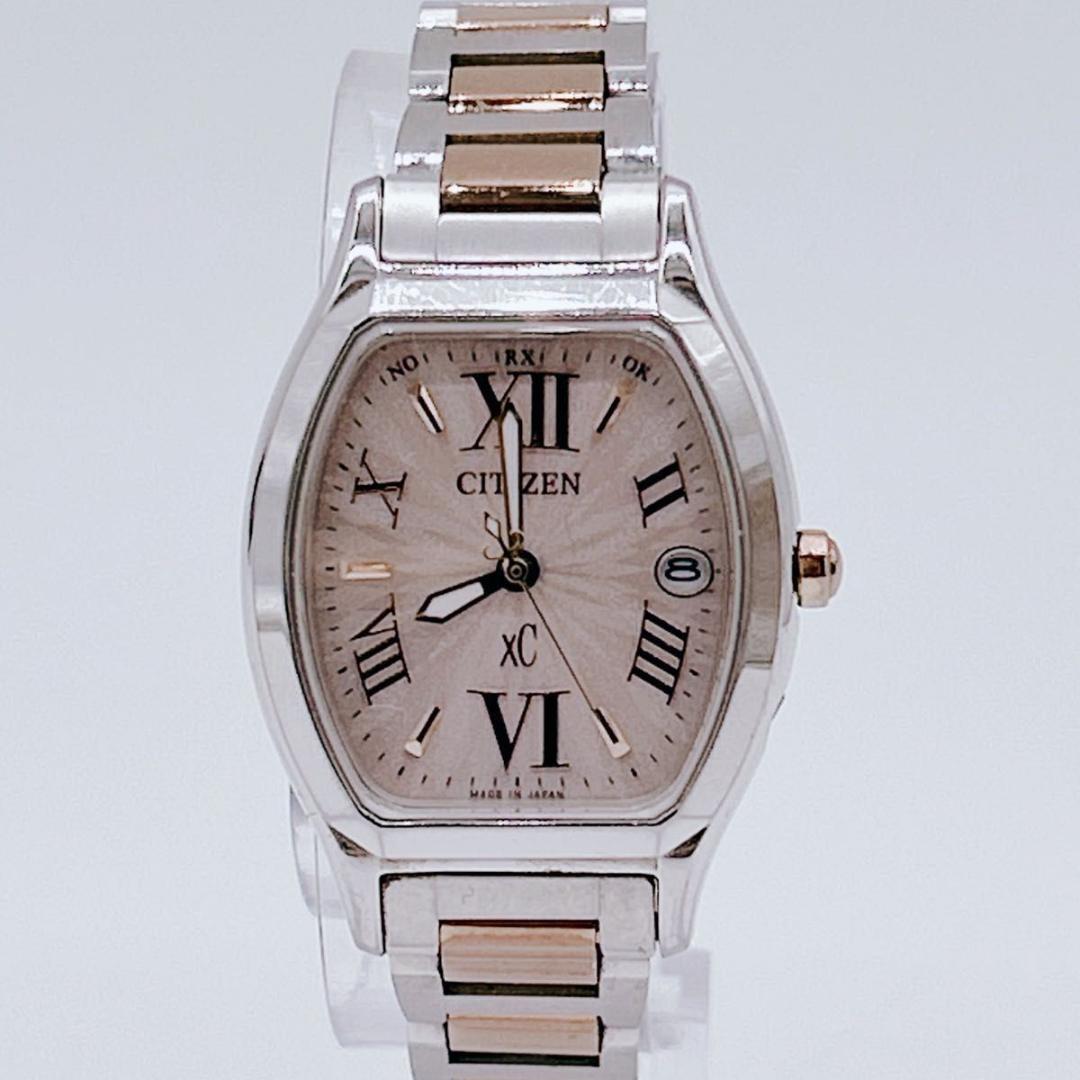 稼働 CITIZEN xC クロスシー 電波ソーラー ピンク チタン 腕時計
