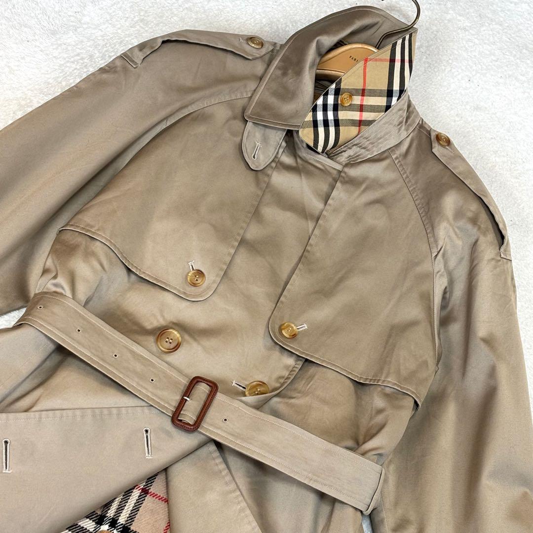 【希少・新品級】バーバリーズ 襟裏チェック ライナー付トレンチコート マキシ丈