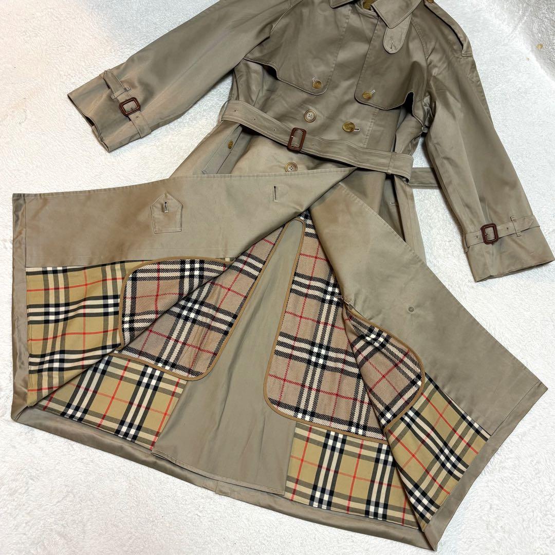 【希少・新品級】バーバリーズ 襟裏チェック ライナー付トレンチコート マキシ丈