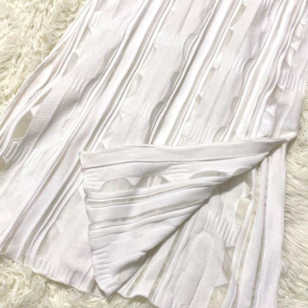 【AMERI】 MEDI SHEER GEOMETRIC KNIT DRESS