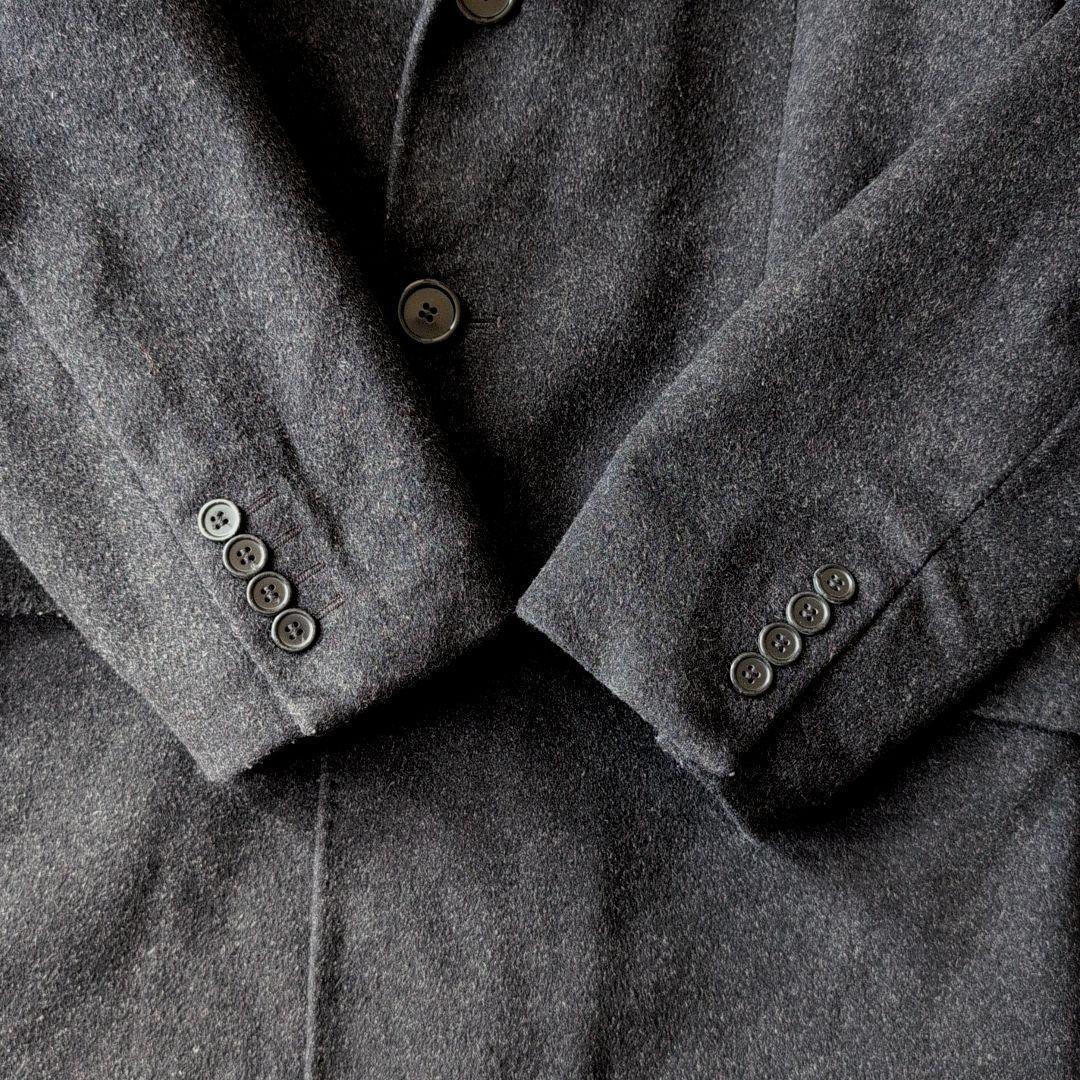 イタリア製 チェスターコート ウール カシミヤ ミドル丈 ブラック 古着