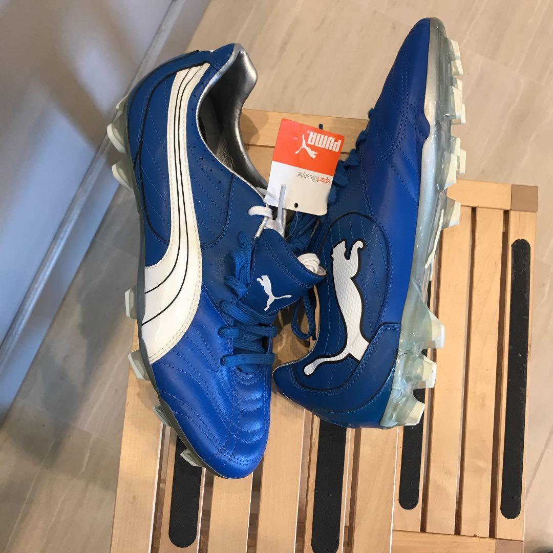 新品限定！プーマパワーキャットJLE27.0cm/サッカーPUMA天然皮革ブルー