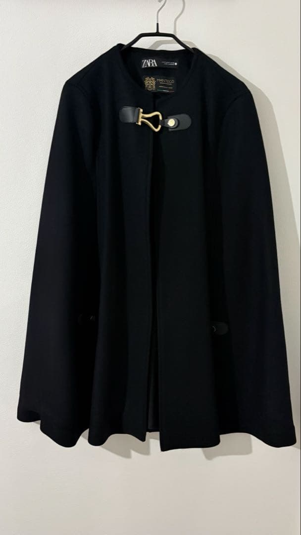 ZARA Manteco ブラックケープコート(M)