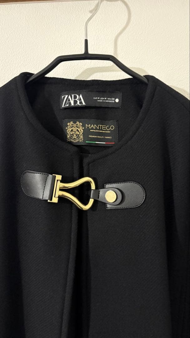 ZARA Manteco ブラックケープコート(M)
