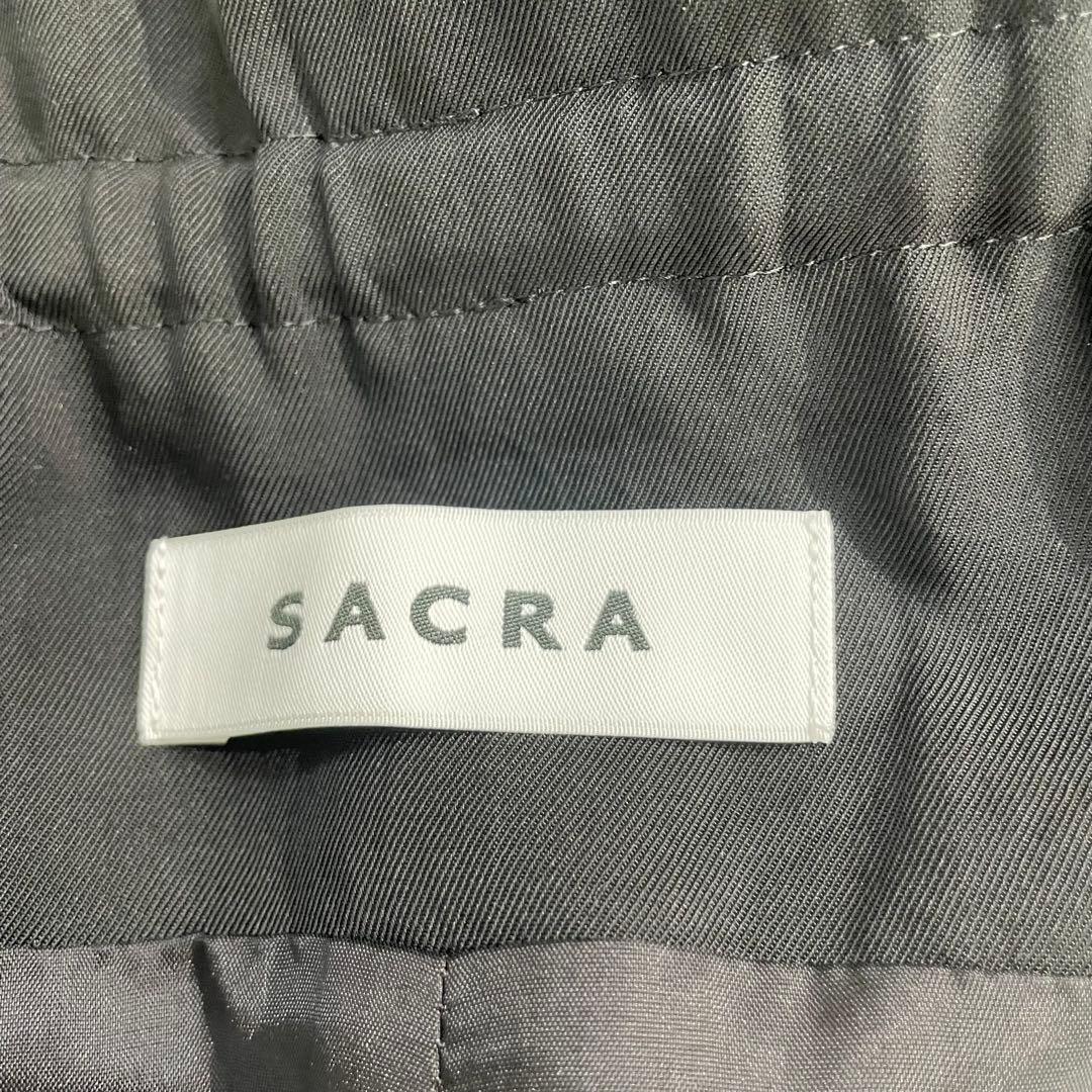 ＜SACRA＞アセテートツイル オールインワン　ブラック　サロペット