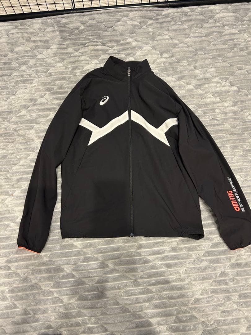 【美品】アシックス　ストレッチクロスジャケットパンツ　トレーニング上下　L 黒