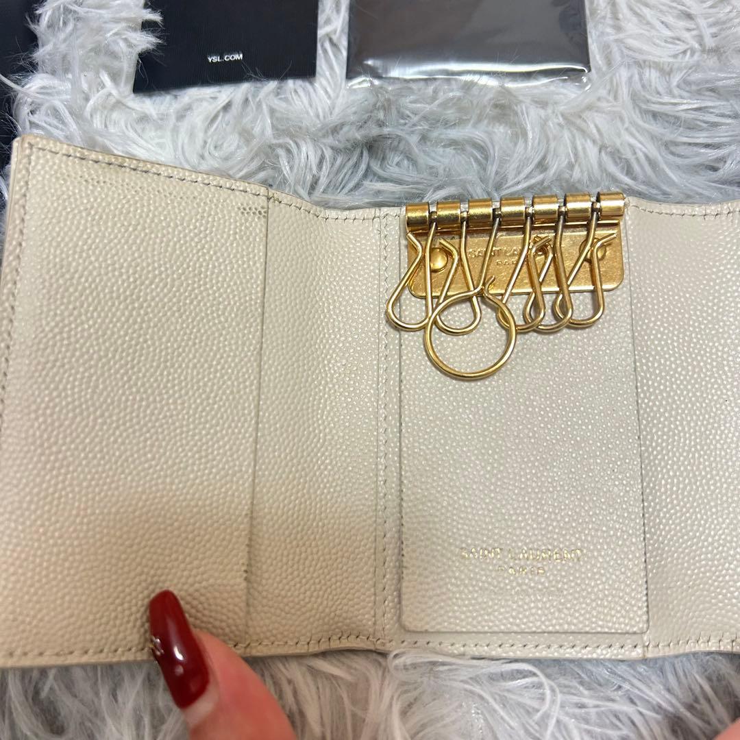 SAINT LAURENT アイボリー キーケース