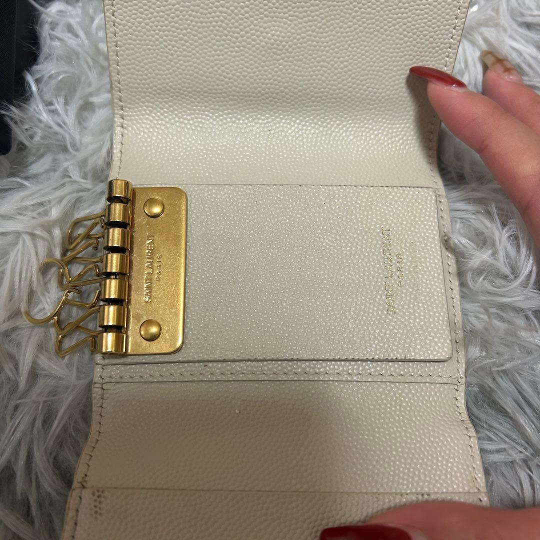 SAINT LAURENT アイボリー キーケース