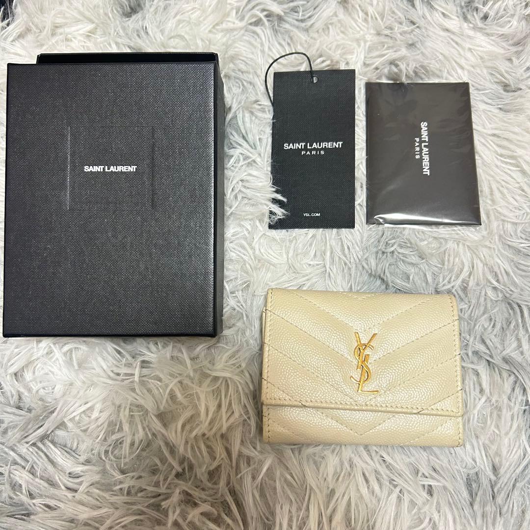 SAINT LAURENT アイボリー キーケース