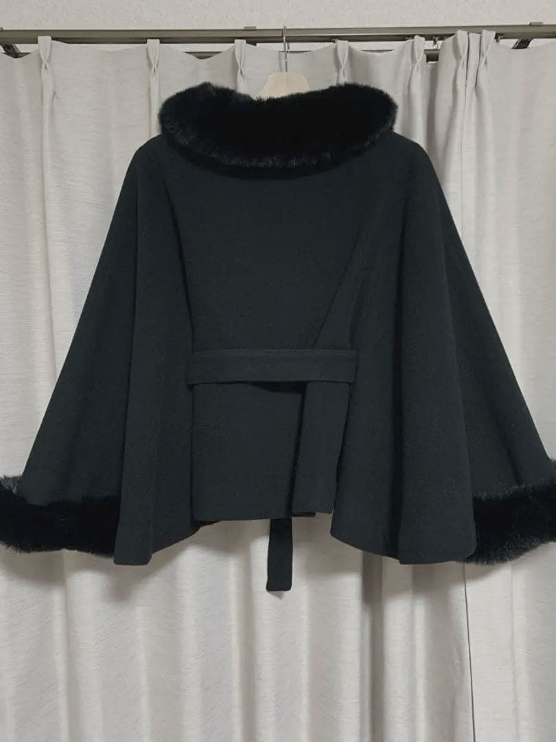 MISCH MASCH ブラックファーポンチョ