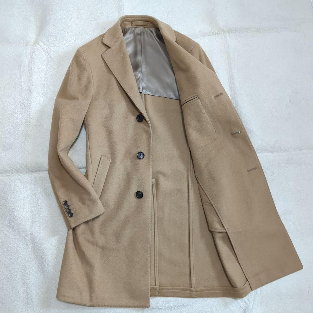美品 ラルディーニ チェスターコート カシミヤ混 ブートニエール 46サイズ