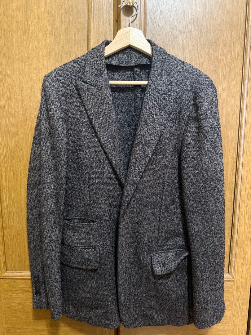 TOMORROWLAND ファンシーツイード2Bピークドラペルジャケット 48