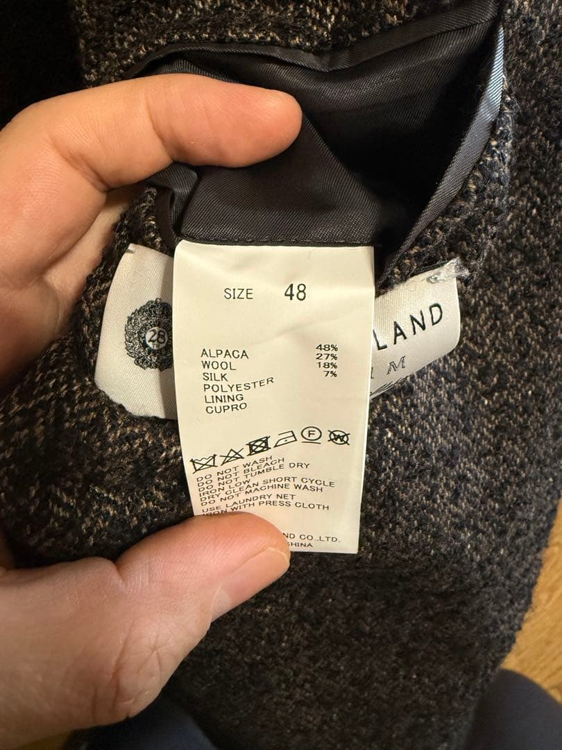 TOMORROWLAND ファンシーツイード2Bピークドラペルジャケット 48