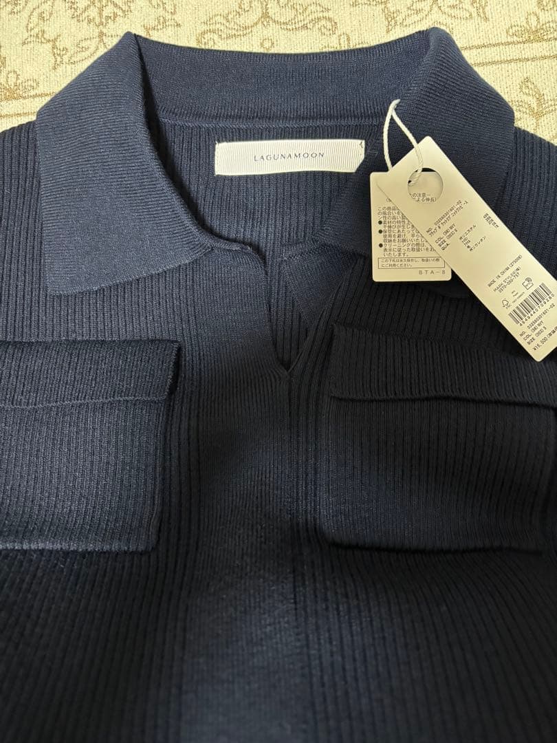 LAGUNAMOON新品タグ付きフラップポケットリブニットワンピース