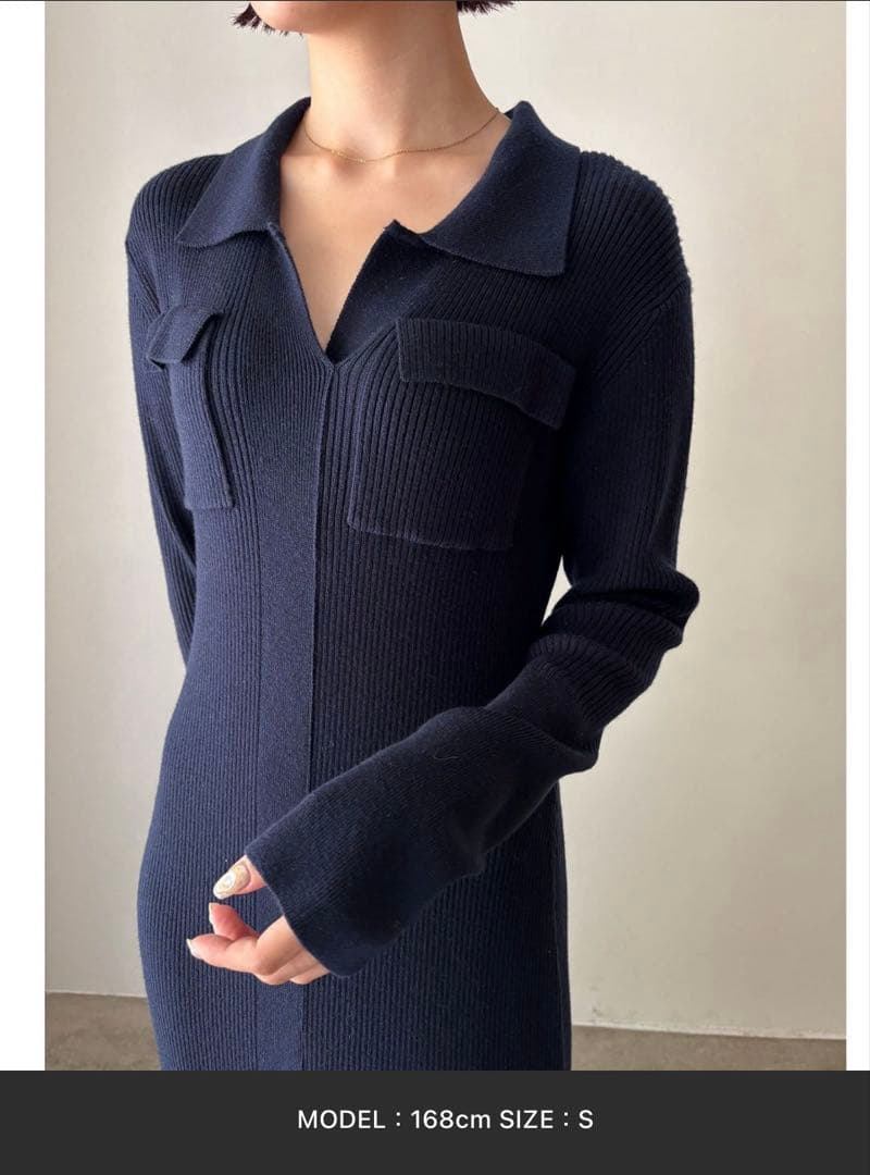 LAGUNAMOON新品タグ付きフラップポケットリブニットワンピース