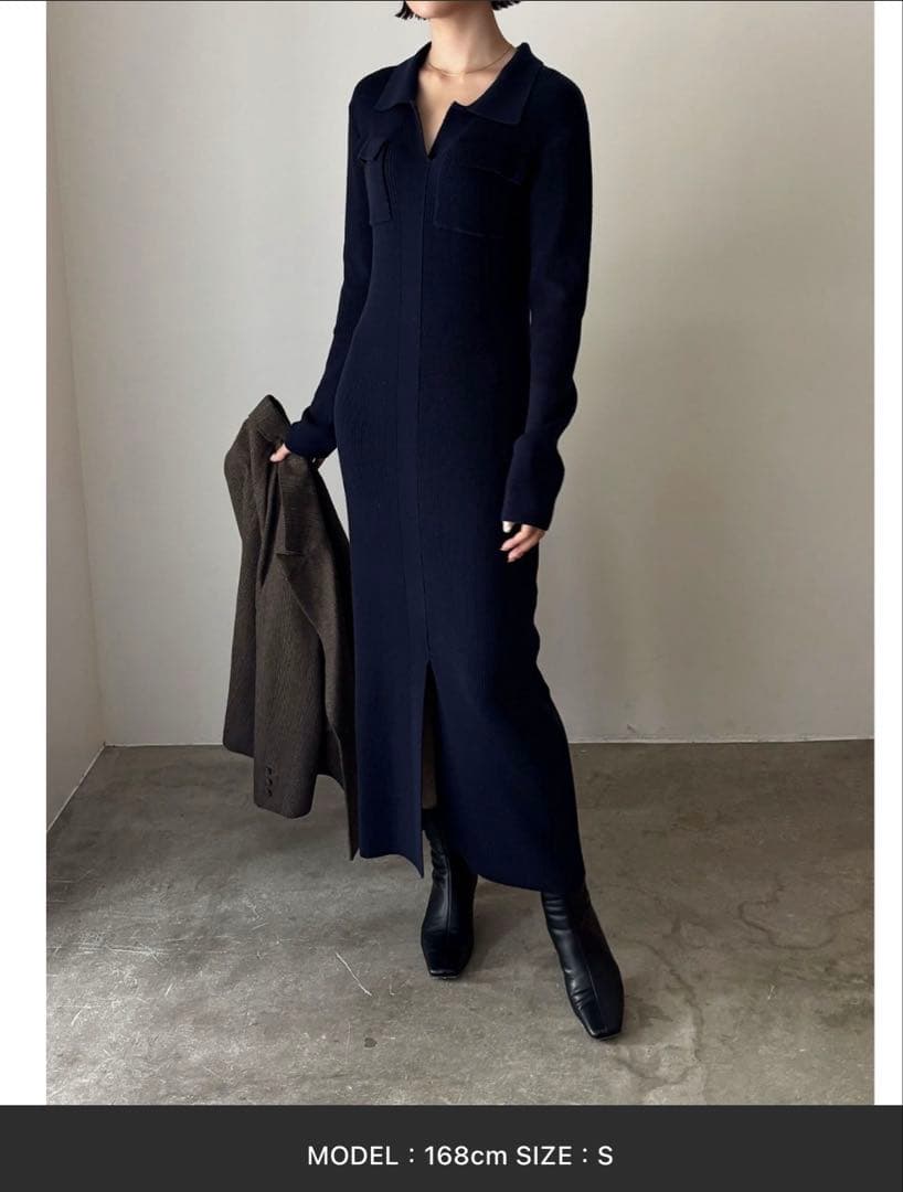 LAGUNAMOON新品タグ付きフラップポケットリブニットワンピース