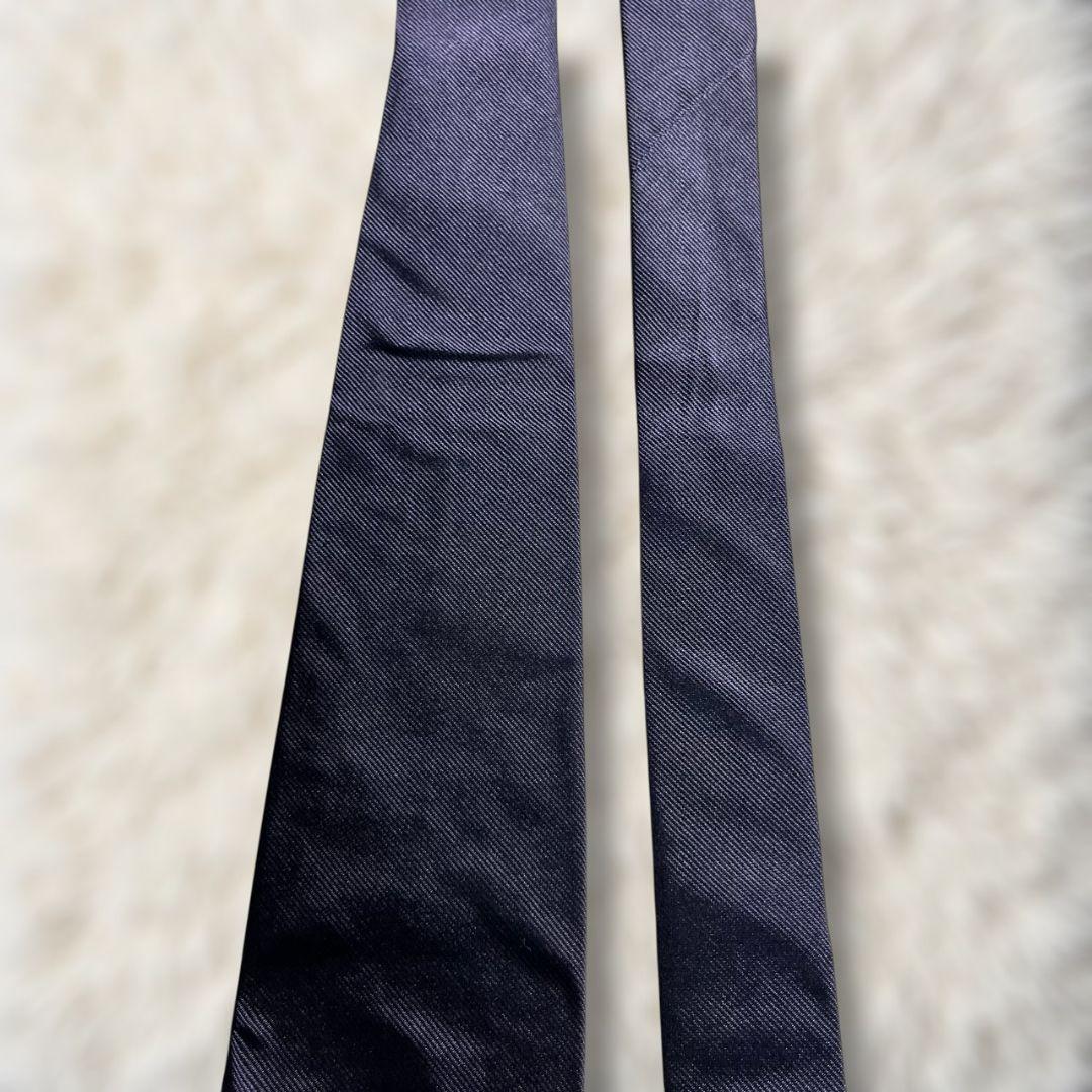 【未使用級✨】現行 USA製 ブルックスブラザーズ ソリッドタイ 濃紺 レップ織