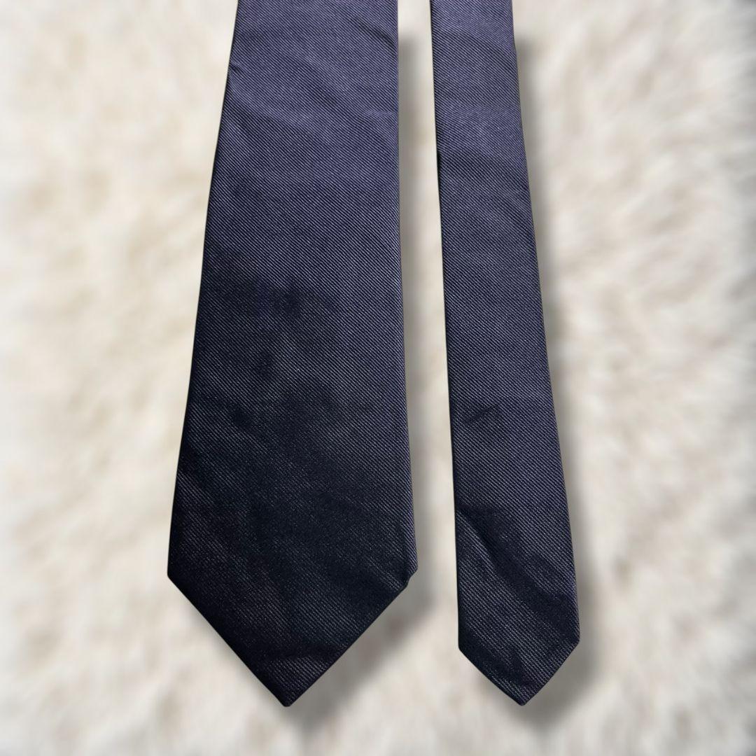 【未使用級✨】現行 USA製 ブルックスブラザーズ ソリッドタイ 濃紺 レップ織