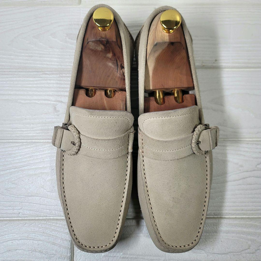 【美品】FERRAGAMO ドライビングシューズ 25cm ベージュ