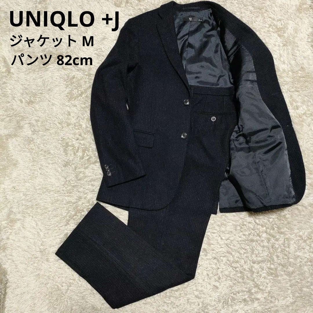 UNIQLO +J ネイビーストライプ　ウール　セットアップスーツ　Мサイズ