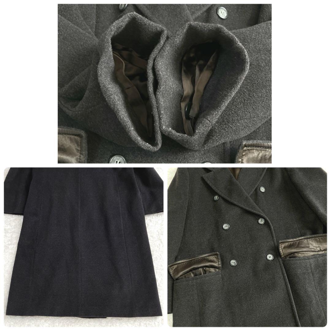 銀タグ✨42サイズ マックスマーラ ウールコート ゆったり ダブル ロング 茶