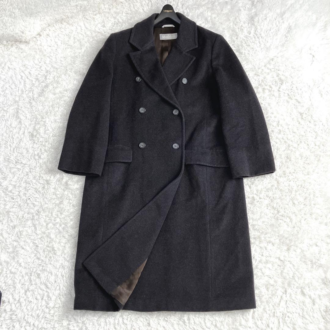 銀タグ✨42サイズ マックスマーラ ウールコート ゆったり ダブル ロング 茶