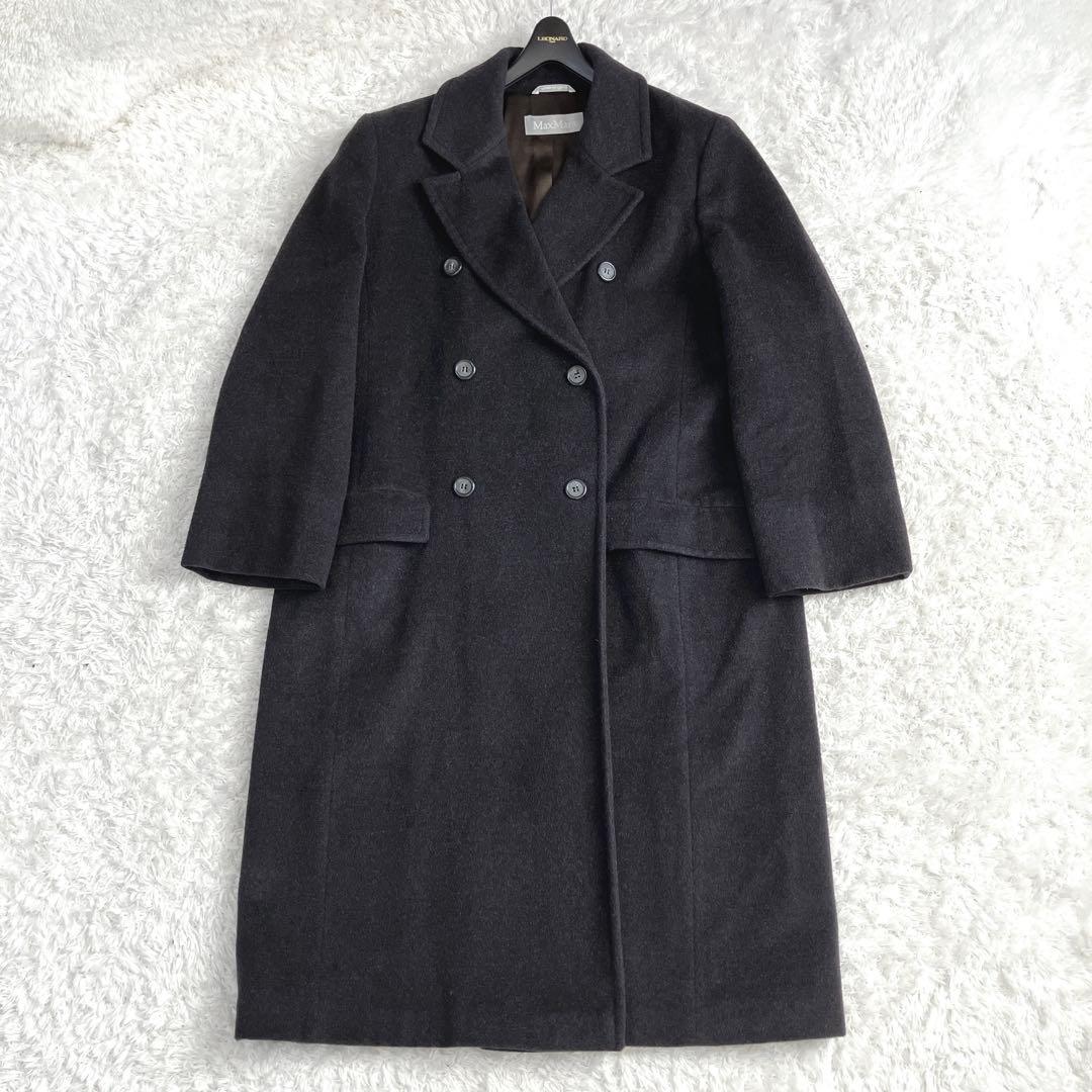 銀タグ✨42サイズ マックスマーラ ウールコート ゆったり ダブル ロング 茶