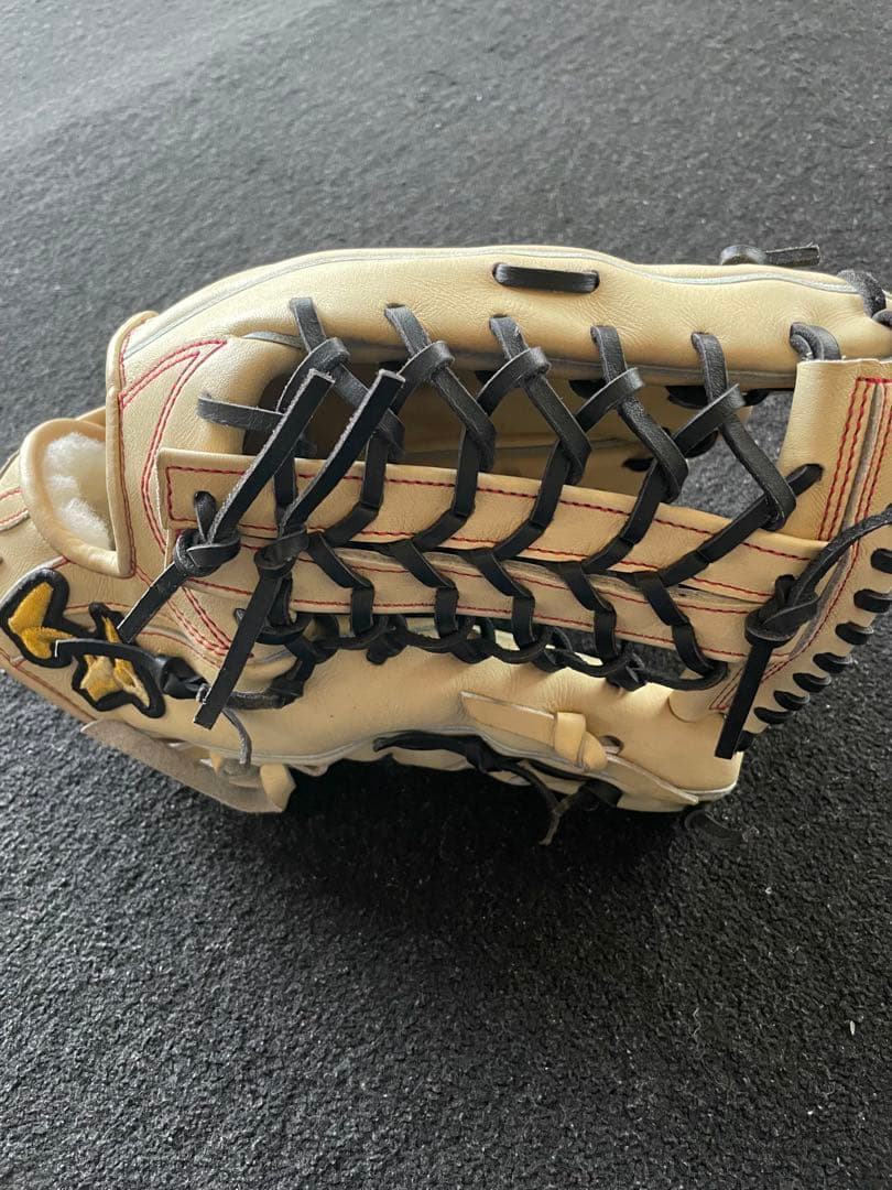 硬式野球グローブ クリーム色 レザー
