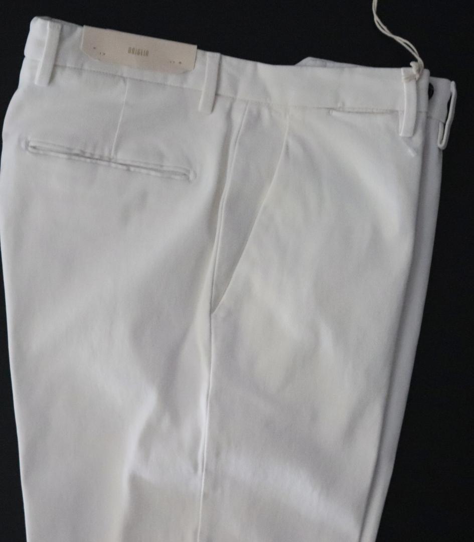 新品【ブリリア 1949】 秋冬コットンツイル ノープリーツパンツ 白 48