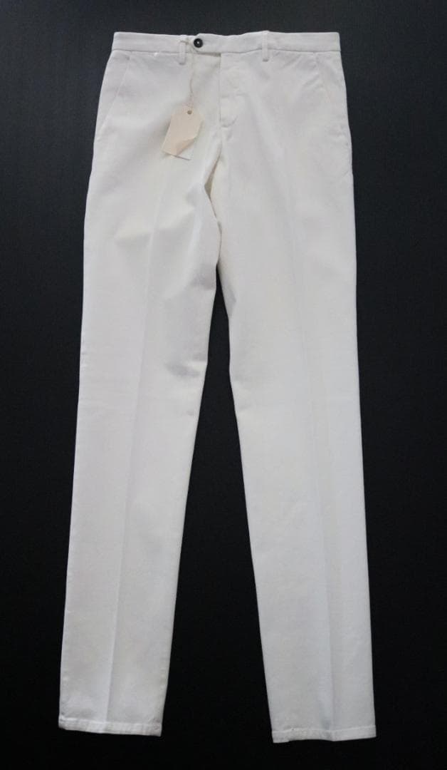 新品【ブリリア 1949】 秋冬コットンツイル ノープリーツパンツ 白 48