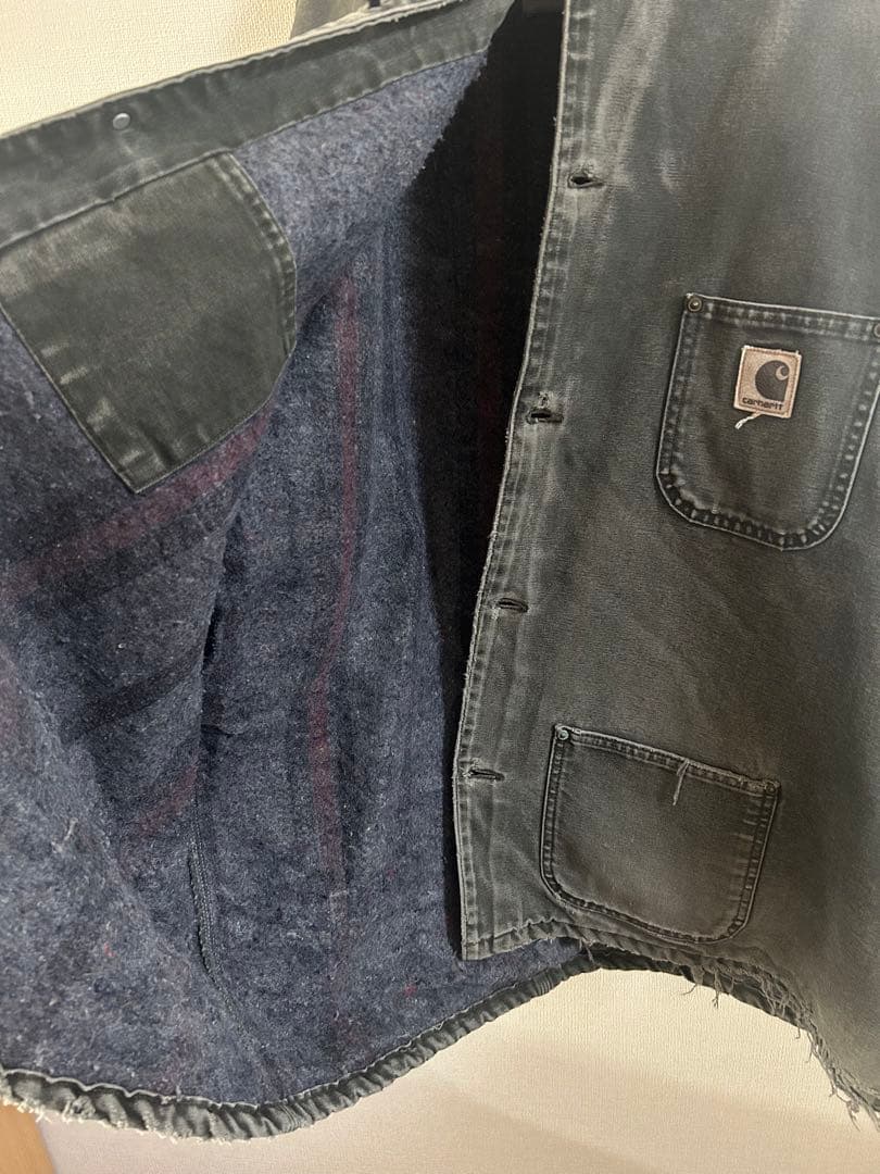 00s USA製 Carhartt ミシガンチョアコート モスグリーン ボロ