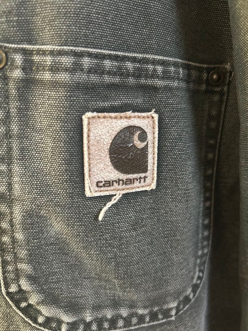 00s USA製 Carhartt ミシガンチョアコート モスグリーン ボロ