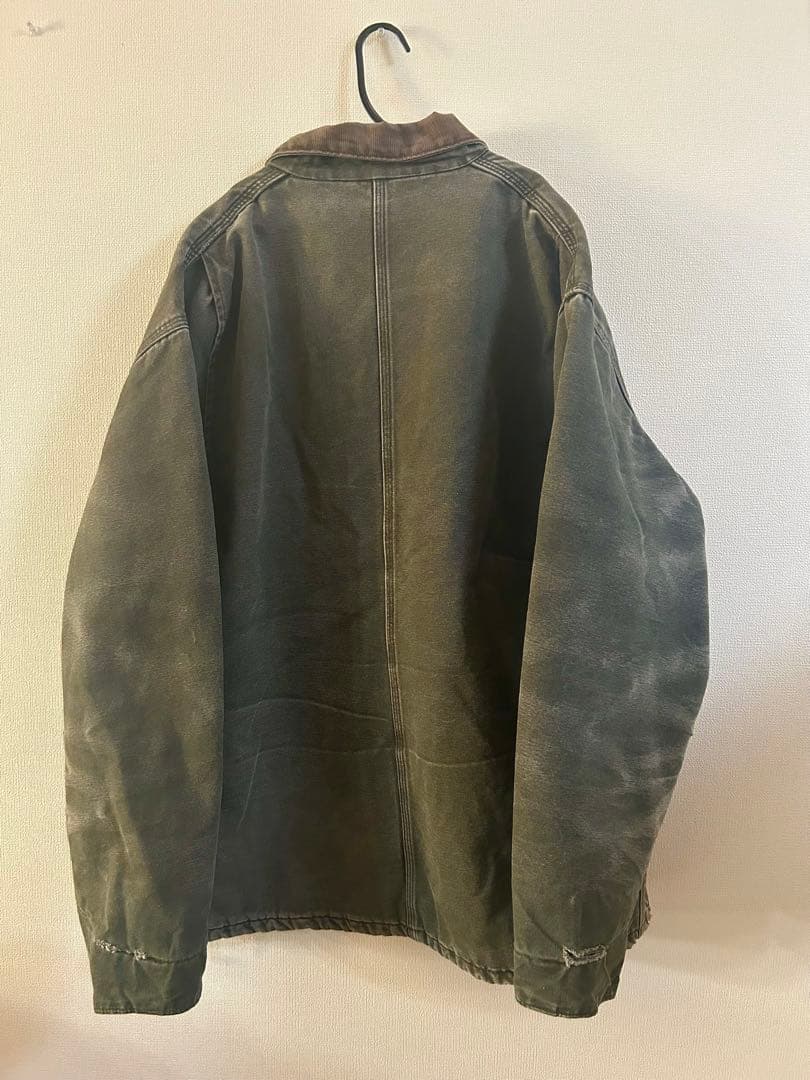 00s USA製 Carhartt ミシガンチョアコート モスグリーン ボロ