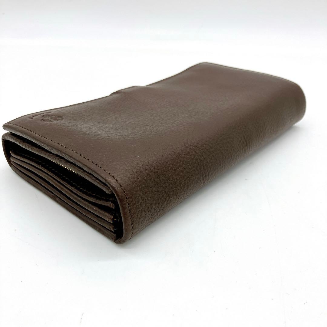 極美品【CI-VA】長財布　ロゴ型押し　レザー　ダークブラウン
