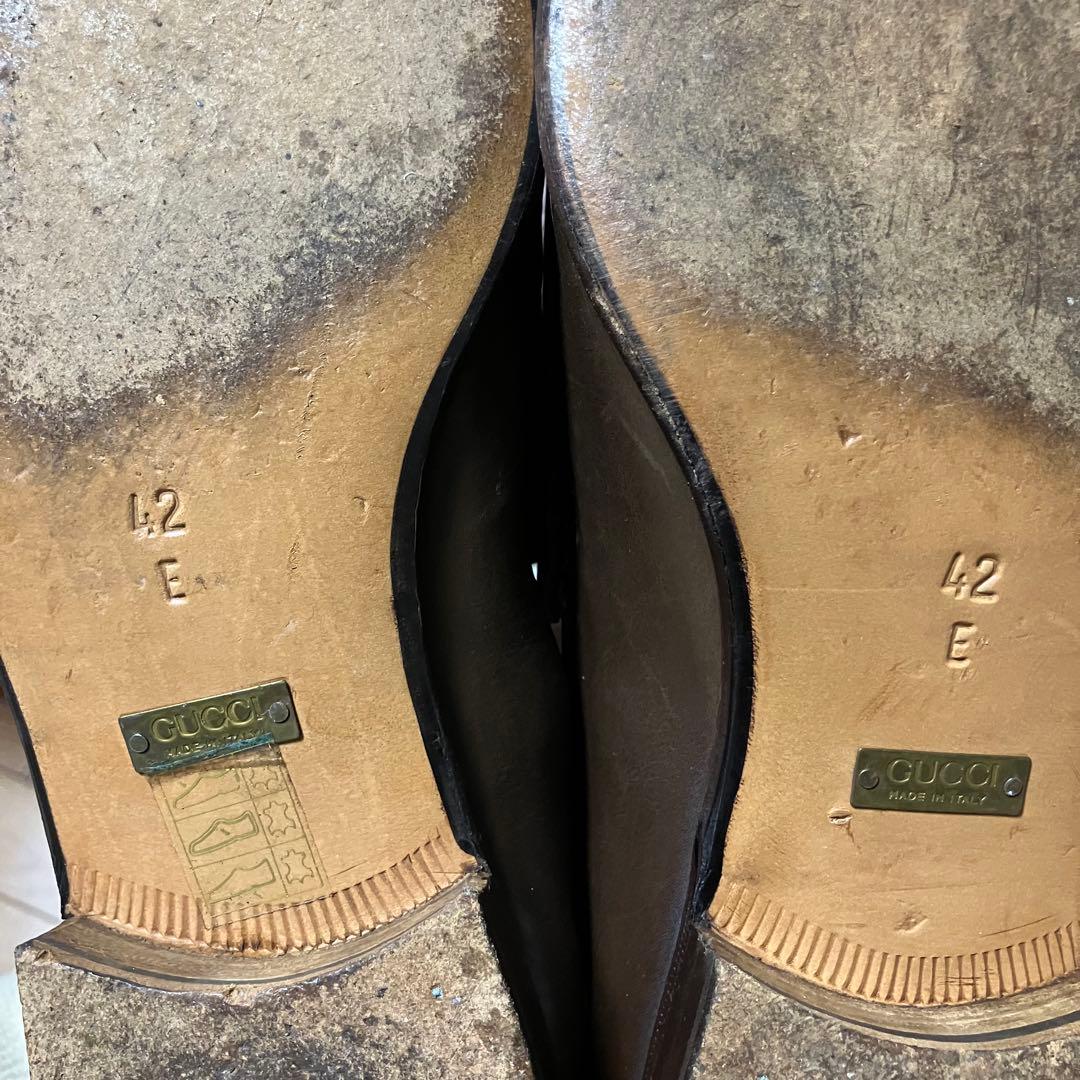 【美品】GUCCI ブラウンレザー ローファー　靴　42E ホースビット