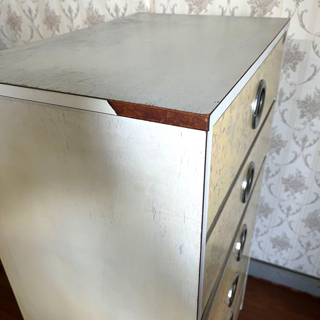 【アンティーク】昭和レトロ 花柄 引出し 6段 タンス チェスト 古民家 古家具