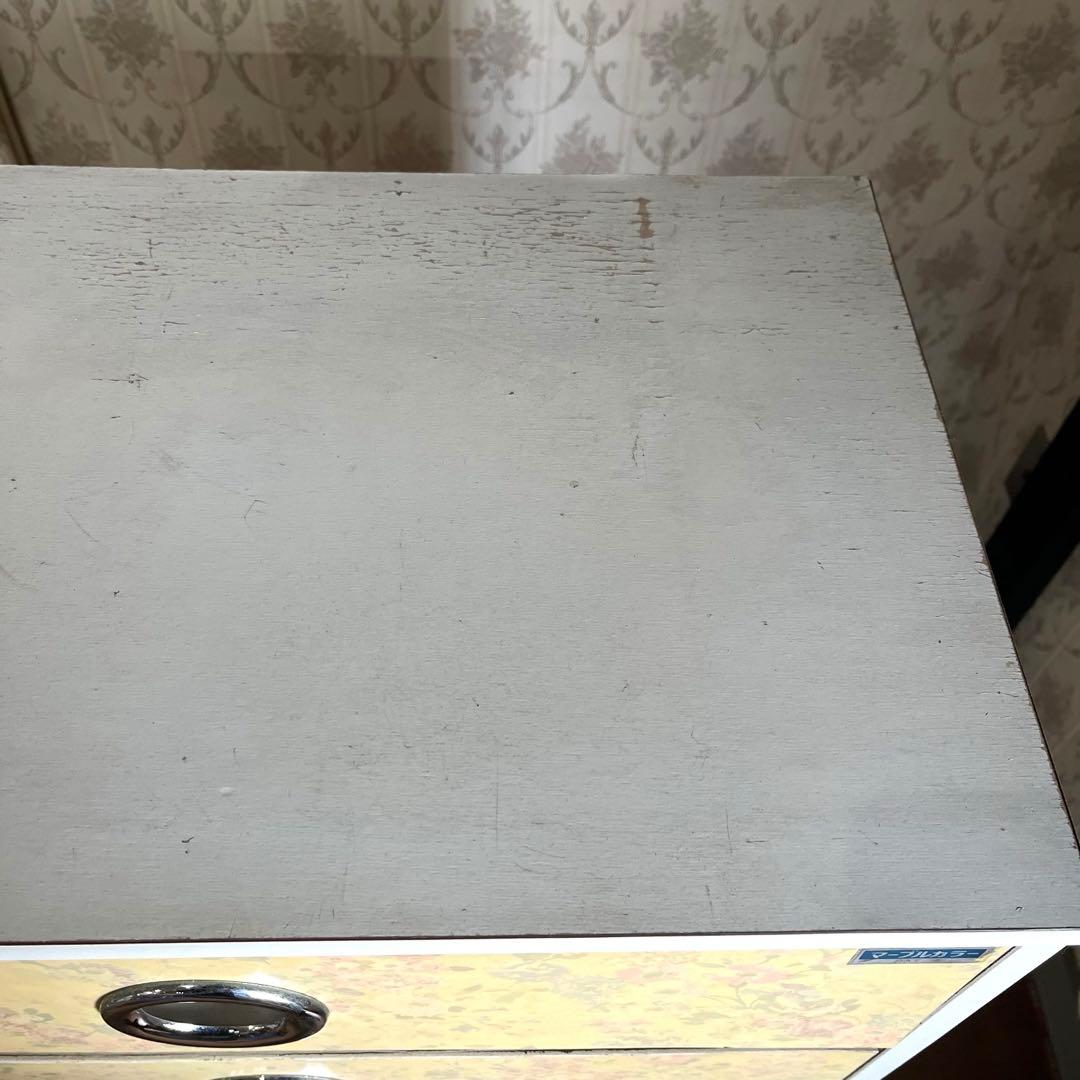 【アンティーク】昭和レトロ 花柄 引出し 6段 タンス チェスト 古民家 古家具