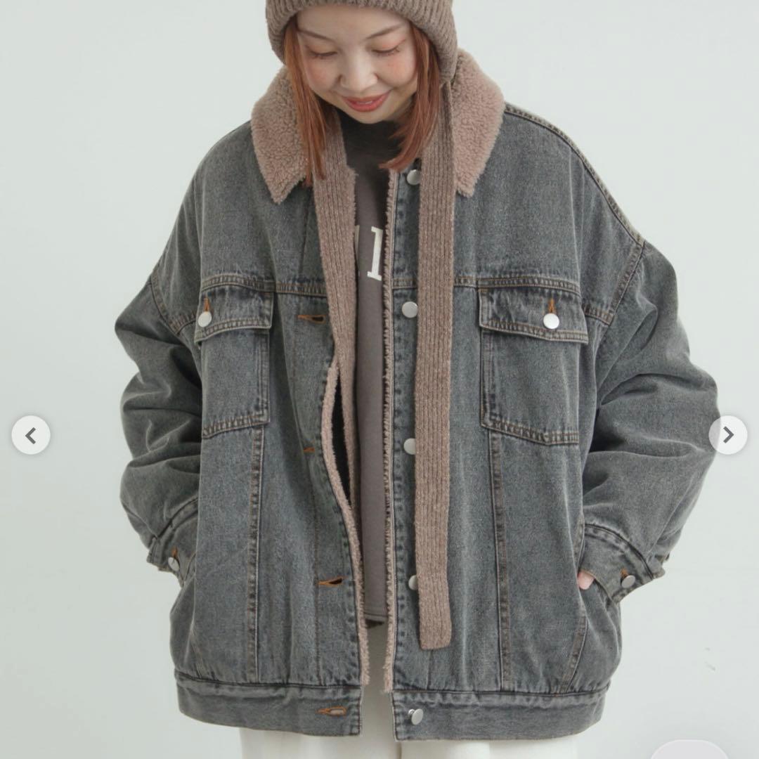 サマンサモスモス デニムボア デニムジャケット　ブラック